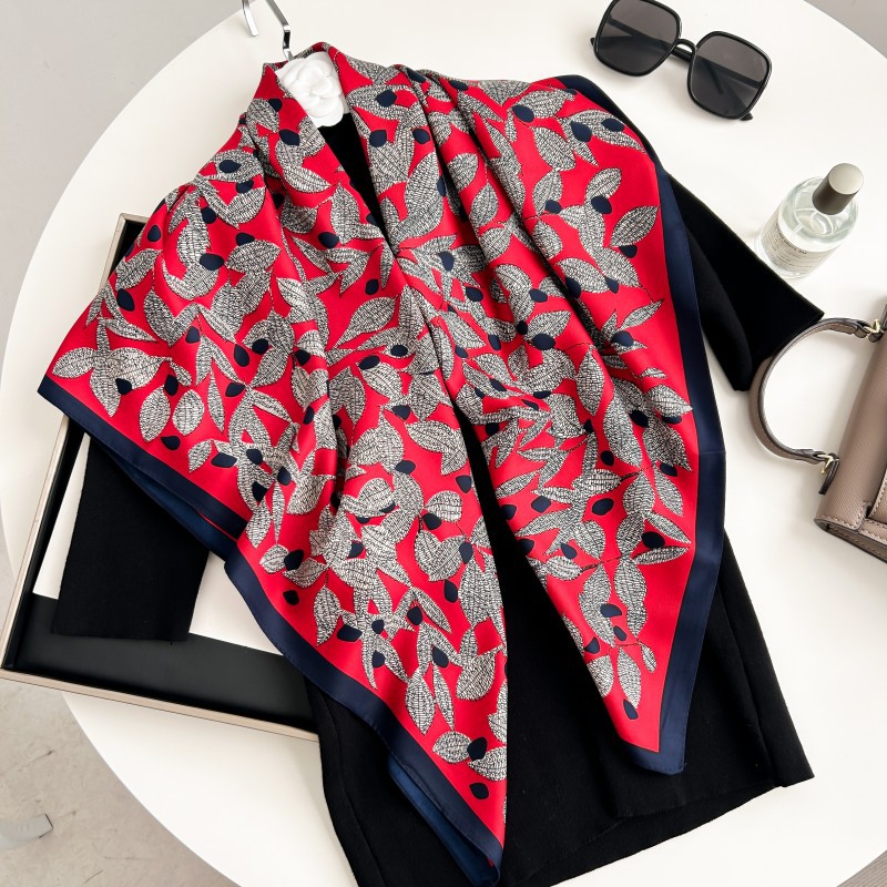 Silk Neck Scarf - 90cm Quadratischer Schal Hochwertiges Bandana für