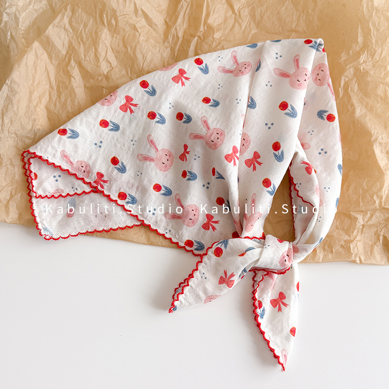 Ascot Neck Scarf - Quadratischer Schal aus Baumwoll-Leinen, 58 cm,