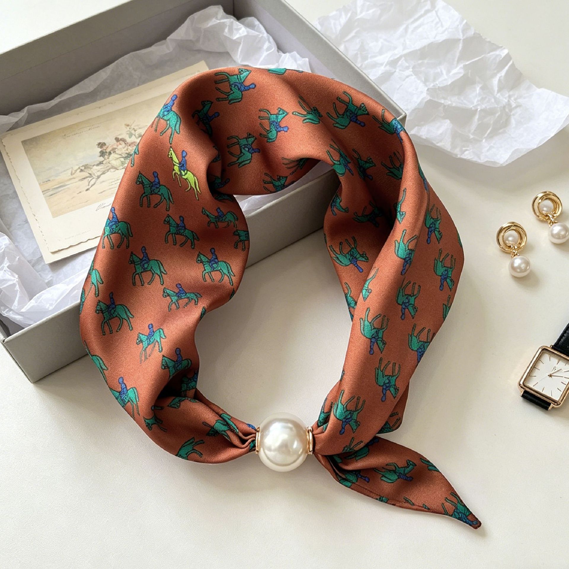 Ascot Neck Scarf - Luxuriöser Knight Pearl Magnetischer Schal für
