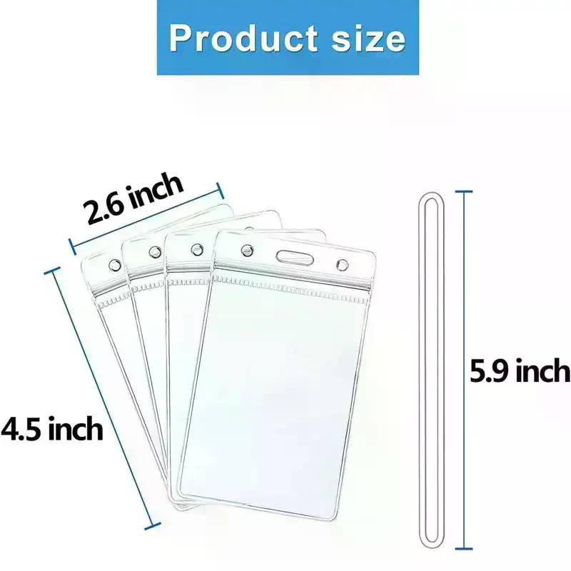 Lanyard Badge Holder - 10 Stück transparente Ausweishüllen aus Kunststoff,