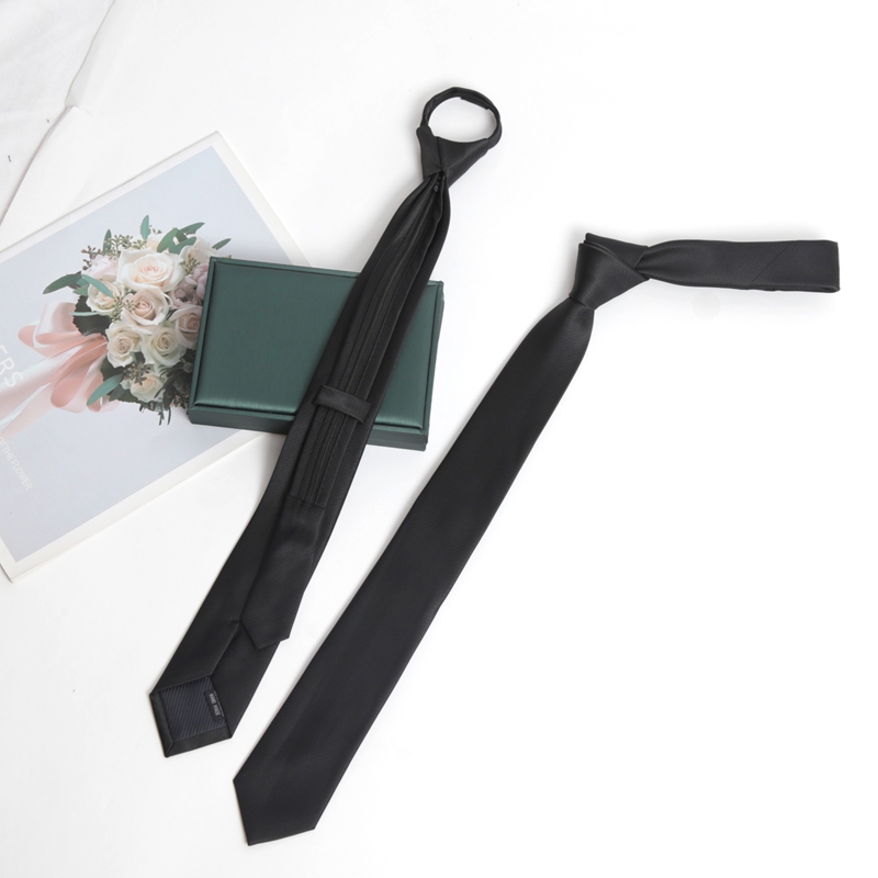Skinny Tie Men - Schwarz Farben Zipper Krawatte Handgemachte Hohe
