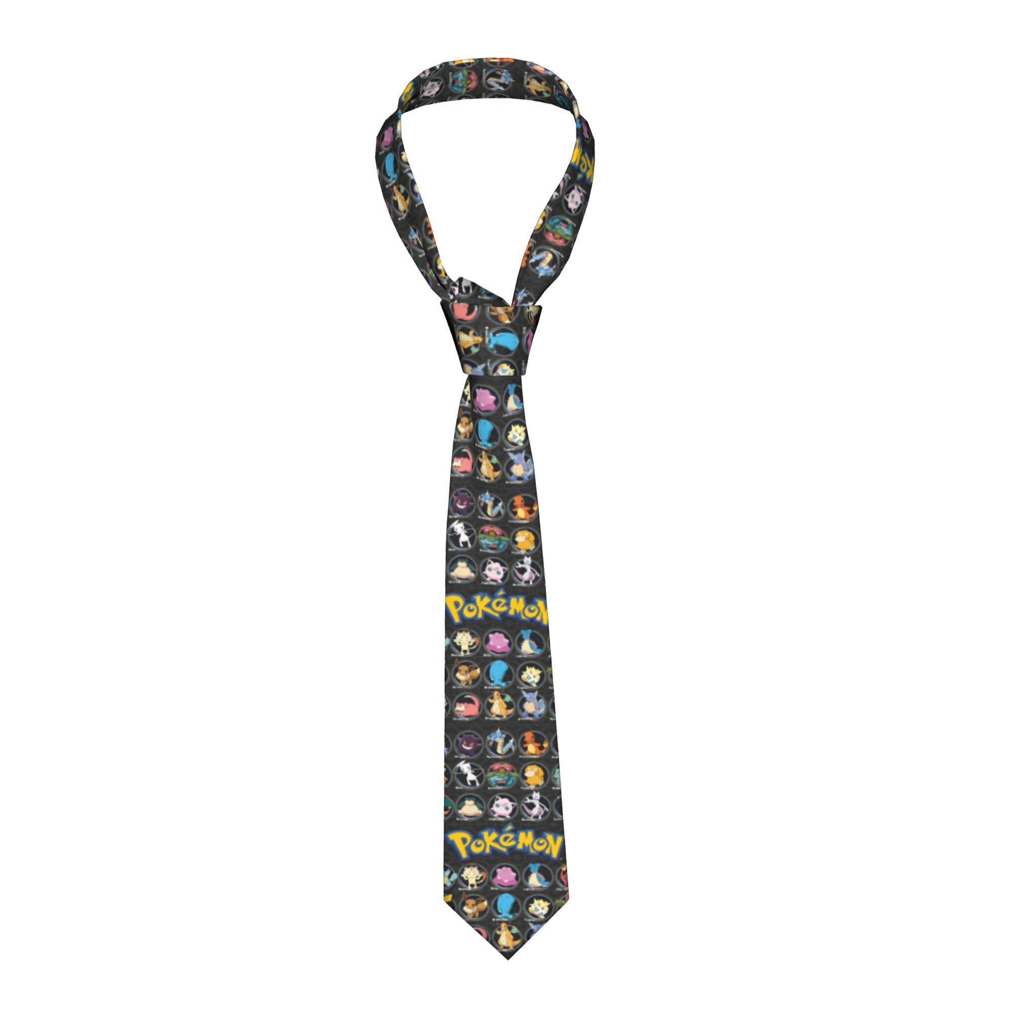 Skinny Tie Men - Krawatten mit Cartoon-Pokémon-Charakteren für Herren und