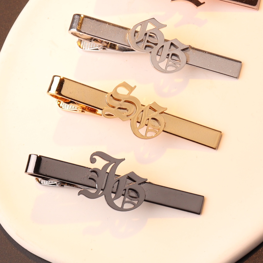 Tie Clip Silver - Krawattenklammer mit individuellem Namen und Initialen