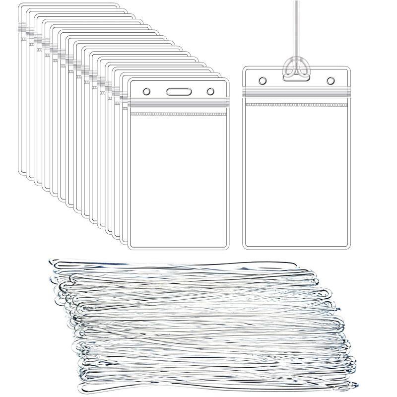 Lanyard Badge Holder - Transparente Plastik-Ausweishüllen Passend für Standardkartenformat Wasserdicht