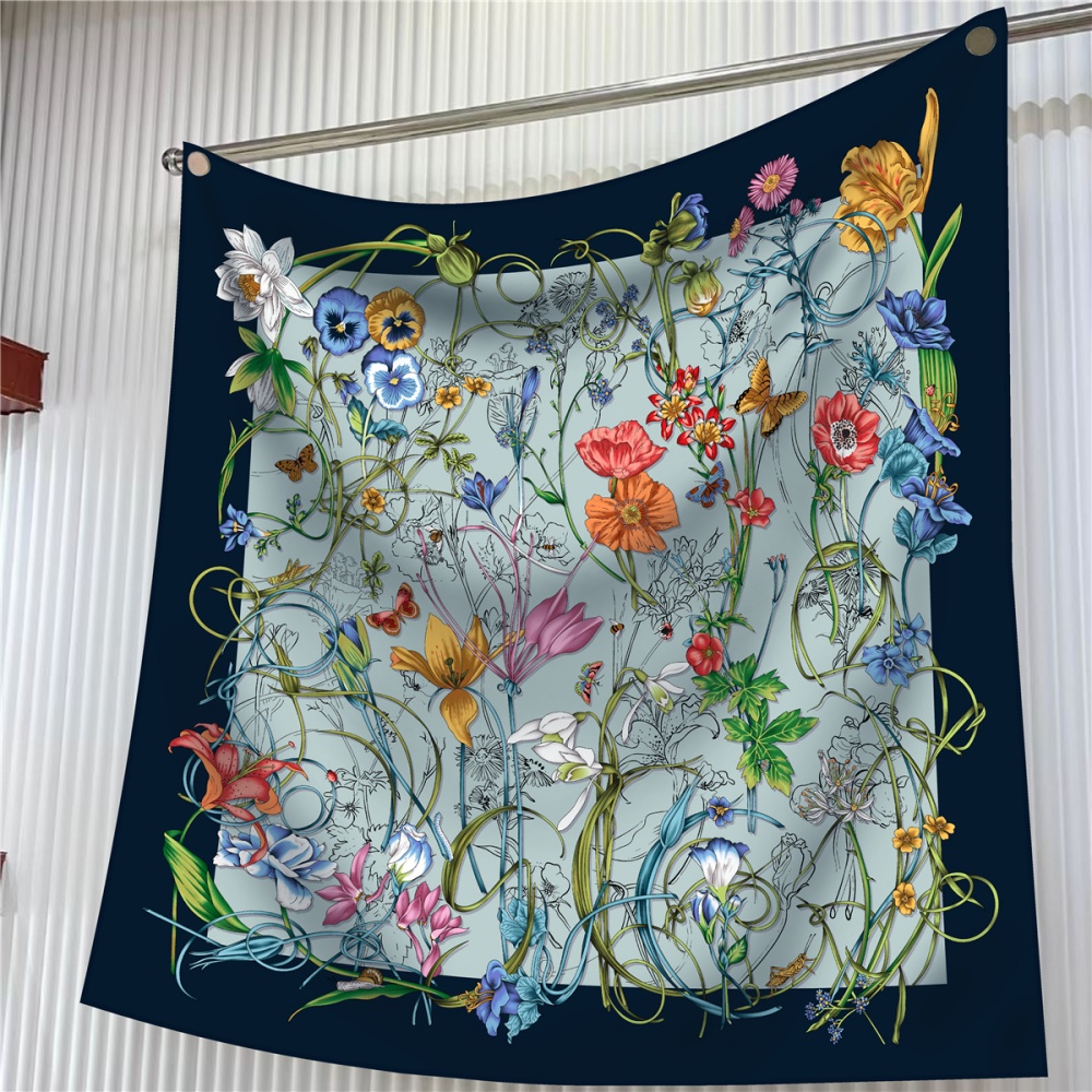 Silk Scarf Women Floral Printe – Silk Neck Scarf Bewertung und Preis