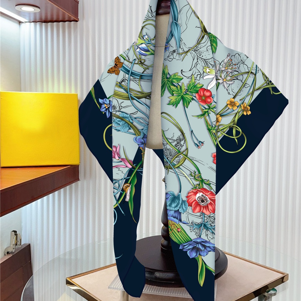 Silk Scarf Women Floral Printe – Silk Neck Scarf Bewertung und Preis